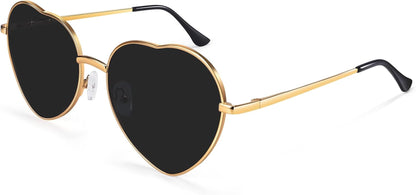 Heart Sunglasses Thin Metal Frame Lovely Heart Style for Women