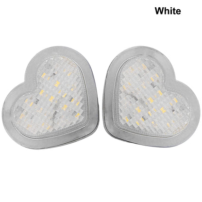 2PCS Red Heart Shaped Side Marker Turn Signal 12V Accessory LED Light for Cars Vans Trucks Trailers