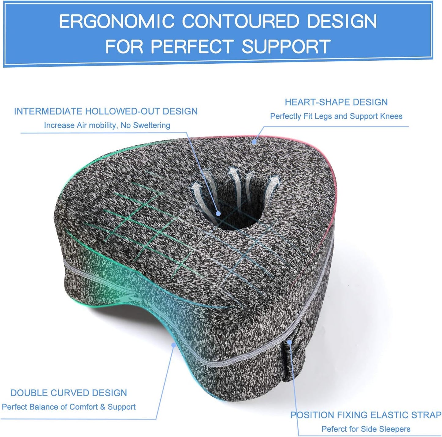 Heart Shaped Knee Pillow for Side Sleepers